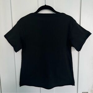 Women's  Alabama Chanin/Elizabeth Suzann collab Black Short Sleeve Top